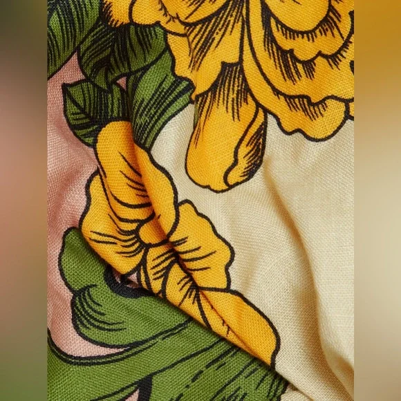 Farm Rio Floral Arabesque Linen Midi-Dress - Picture 7 of 8